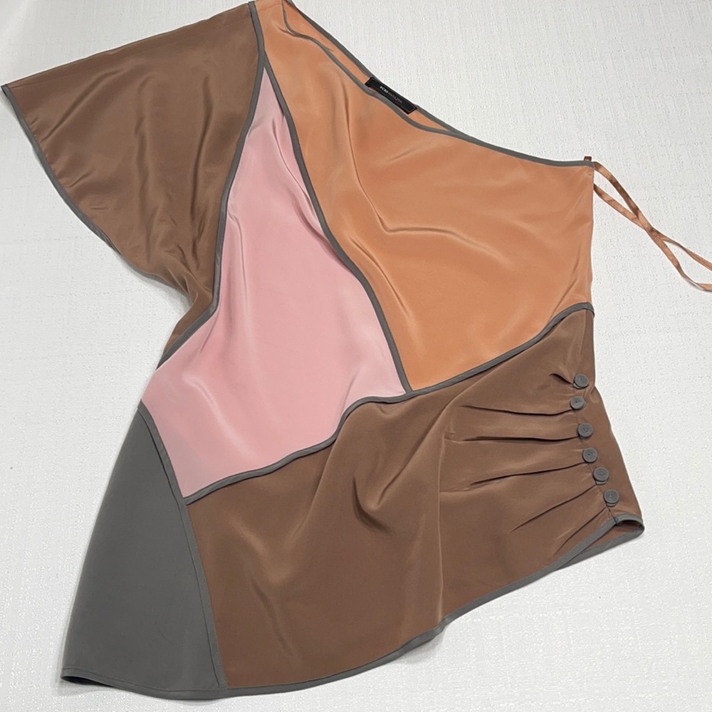 BCBG Multicolor Asymmetrical Blouse